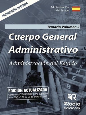 cover image of Cuerpo General Administrativo. Administración del Estado. Temario Volumen 2. Promoción Interna.